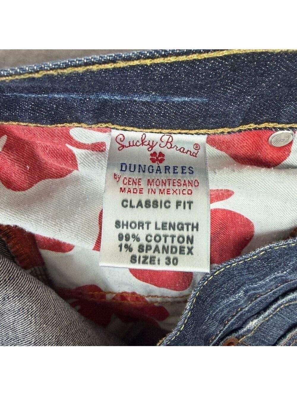 Lucky Brand Jeans Mens Classic Fit 30x 28 Blue Denim Straight Leg Short Inseam - Picture 5 of 10